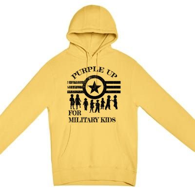 Cool Distressed Wear Purple Military Children Premium Pullover Hoodie