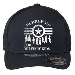 Cool Distressed Wear Purple Military Children Flexfit Unipanel Trucker Cap