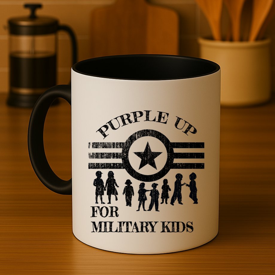 Cool Distressed Wear Purple Military Children Mug