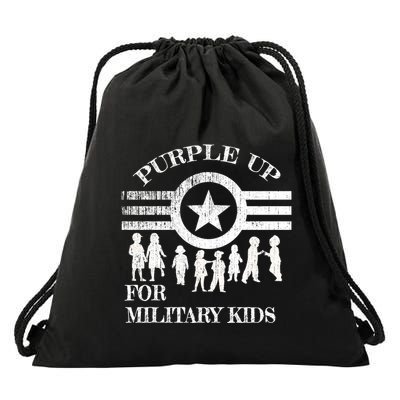 Cool Distressed Wear Purple Military Children Drawstring Bag
