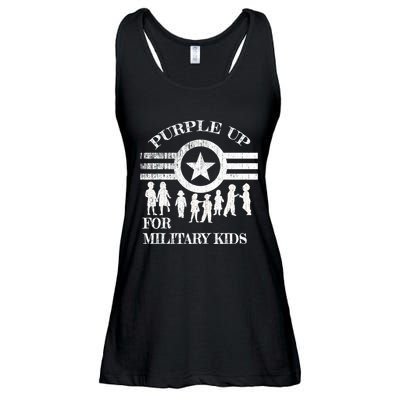 Cool Distressed Wear Purple Military Children Ladies Essential Flowy Tank