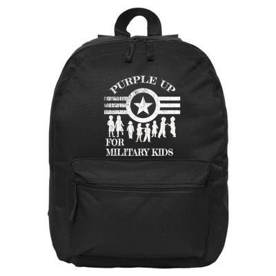 Cool Distressed Wear Purple Military Children 16 in Basic Backpack