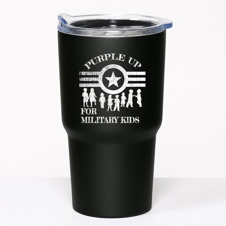 Cool Distressed Wear Purple Military Children Tumbler