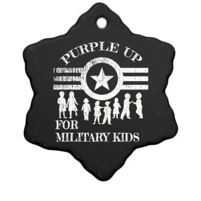 Cool Distressed Wear Purple Military Children Ceramic Star Ornament