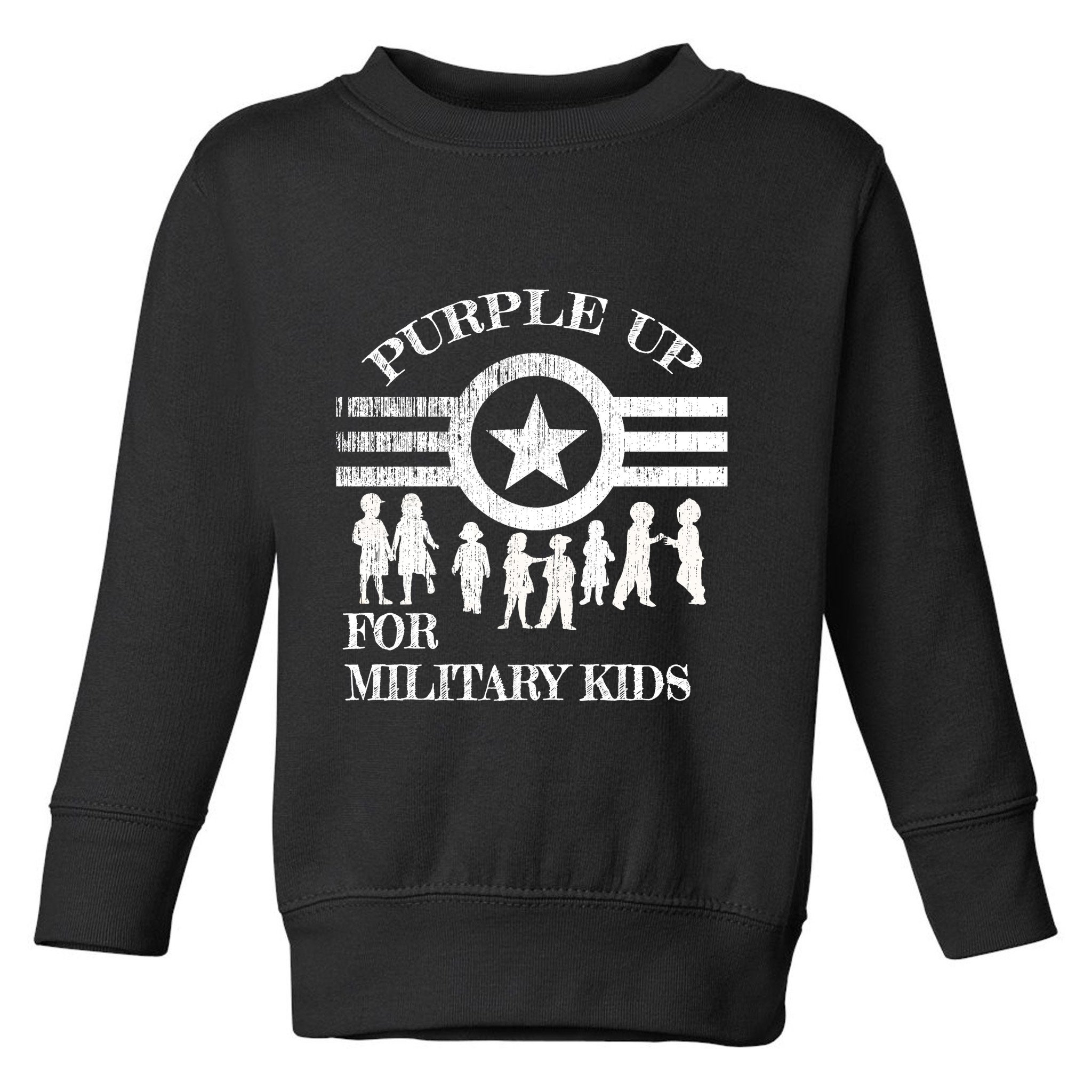 Cool Distressed Wear Purple Military Children Toddler Sweatshirt