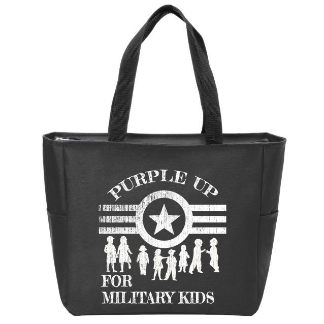 Cool Distressed Wear Purple Military Children Zip Tote Bag