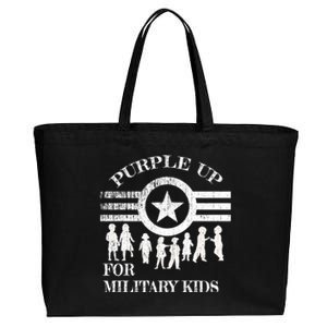 Cool Distressed Wear Purple Military Children Cotton Canvas Jumbo Tote