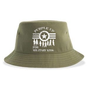 Cool Distressed Wear Purple Military Children Sustainable Bucket Hat