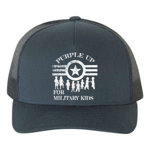 Cool Distressed Wear Purple Military Children Yupoong Adult 5-Panel Trucker Hat