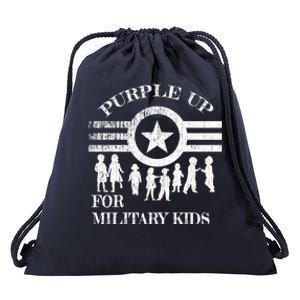 Cool Distressed Wear Purple Military Children Drawstring Bag