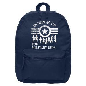 Cool Distressed Wear Purple Military Children 16 in Basic Backpack