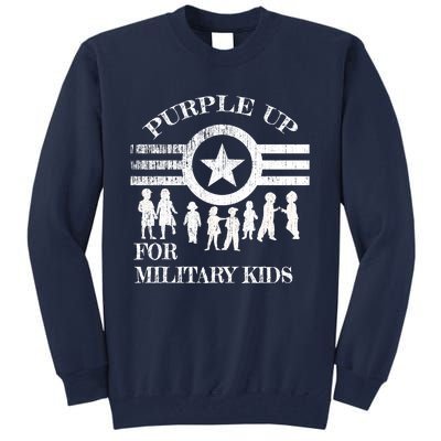 Cool Distressed Wear Purple Military Children Tall Sweatshirt