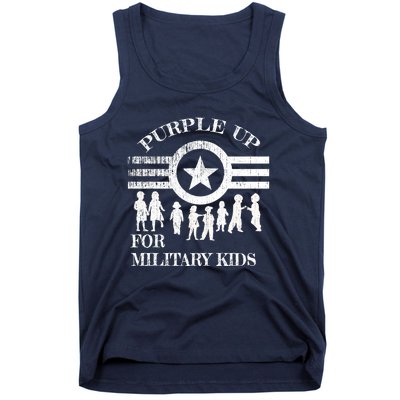 Cool Distressed Wear Purple Military Children Tank Top