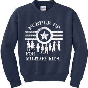 Cool Distressed Wear Purple Military Children Kids Sweatshirt