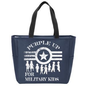 Cool Distressed Wear Purple Military Children Zip Tote Bag