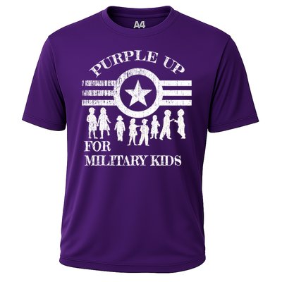 Cool Distressed Wear Purple Military Children Cooling Performance Crew T-Shirt