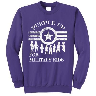 Cool Distressed Wear Purple Military Children Sweatshirt