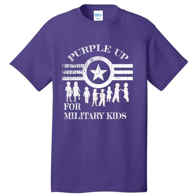 Cool Distressed Wear Purple Military Children Tall T-Shirt