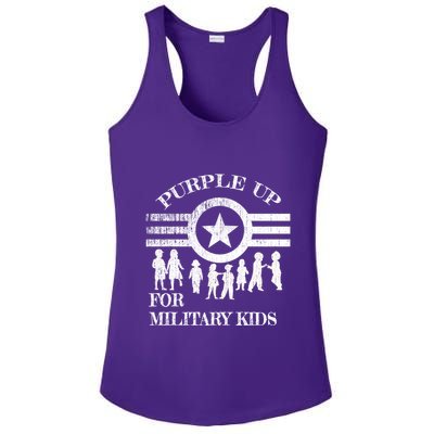Cool Distressed Wear Purple Military Children Ladies PosiCharge Competitor Racerback Tank
