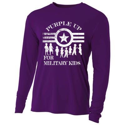 Cool Distressed Wear Purple Military Children Cooling Performance Long Sleeve Crew