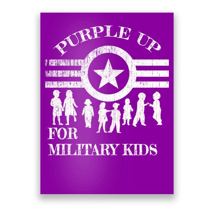 Cool Distressed Wear Purple Military Children Poster