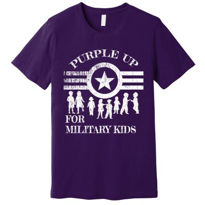 Cool Distressed Wear Purple Military Children Premium T-Shirt