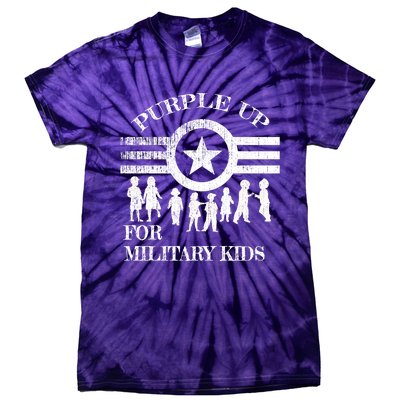 Cool Distressed Wear Purple Military Children Tie-Dye T-Shirt