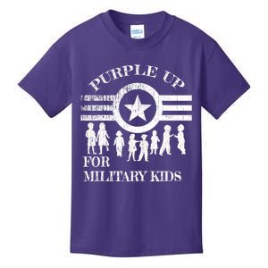 Cool Distressed Wear Purple Military Children Kids T-Shirt