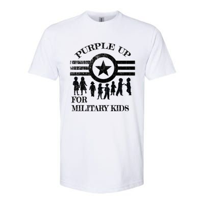 Cool Distressed Wear Purple Military Children Softstyle® CVC T-Shirt