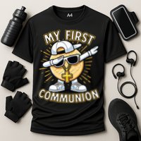 Communion Dabbing Wafer Funny 1st Communion Cooling Performance Crew T-Shirt