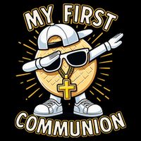 Communion Dabbing Wafer Funny 1st Communion Cooling Performance Crew T-Shirt
