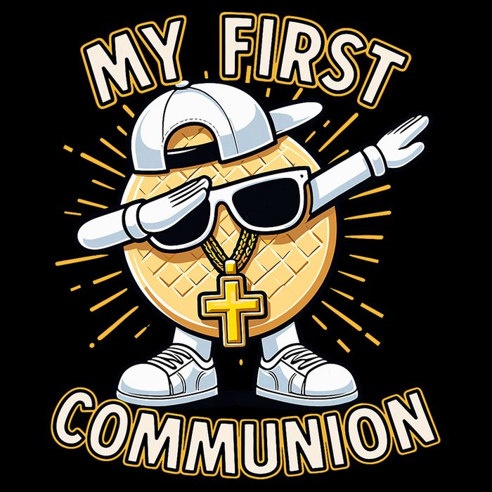 Communion Dabbing Wafer Funny 1st Communion Cooling Performance Crew T-Shirt