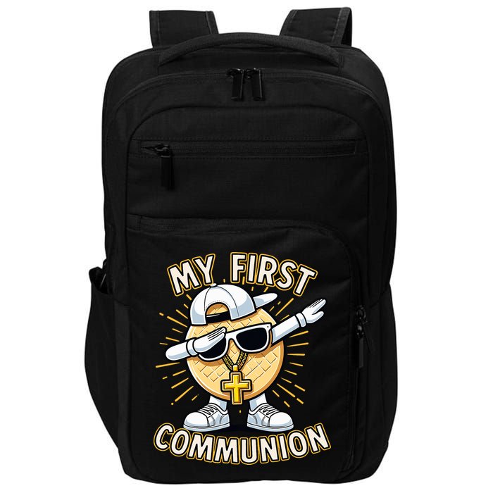 Communion Dabbing Wafer Funny 1st Communion Impact Tech Backpack