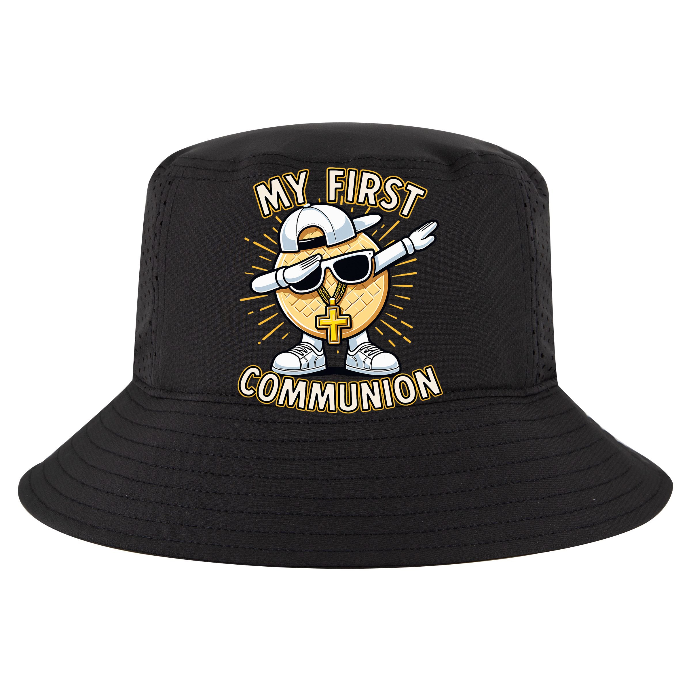 Communion Dabbing Wafer Funny 1st Communion Sustainable Bucket Hat