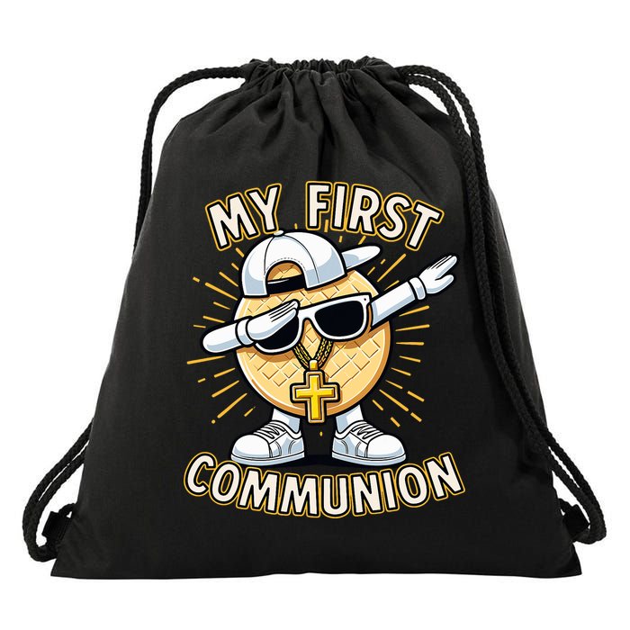 Communion Dabbing Wafer Funny 1st Communion Drawstring Bag