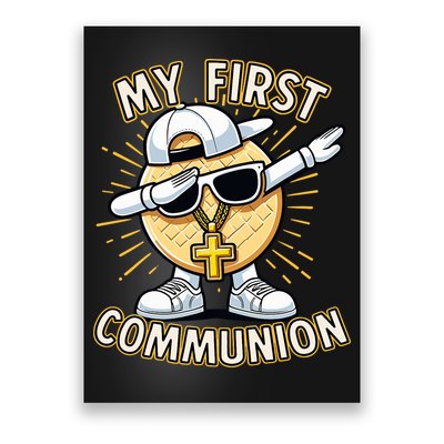 Communion Dabbing Wafer Funny 1st Communion Poster