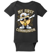 Communion Dabbing Wafer Funny 1st Communion Baby Bodysuit