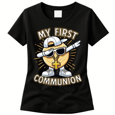 Communion Dabbing Wafer Funny 1st Communion Womens T-Shirt