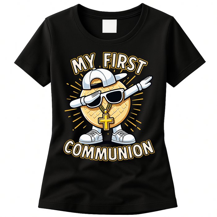 Communion Dabbing Wafer Funny 1st Communion Womens T-Shirt