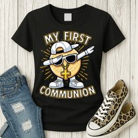 Communion Dabbing Wafer Funny 1st Communion Womens T-Shirt