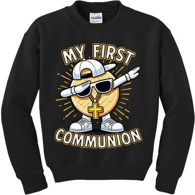 Communion Dabbing Wafer Funny 1st Communion Kids Sweatshirt