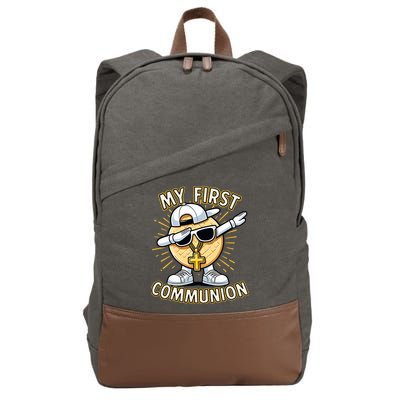 Communion Dabbing Wafer Funny 1st Communion Cotton Canvas Backpack