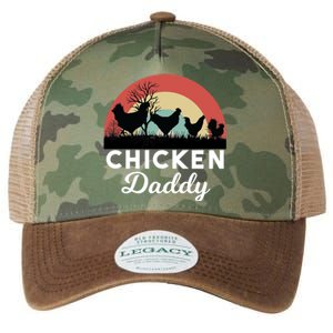 Chicken Daddy With Retro Sunset, Funny Chicken Lover, Farmer Legacy Tie Dye Trucker Hat