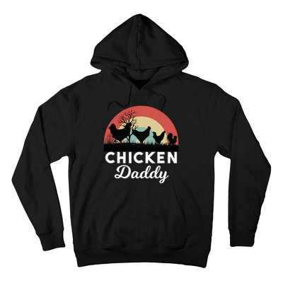 Chicken Daddy With Retro Sunset, Funny Chicken Lover, Farmer Hoodie