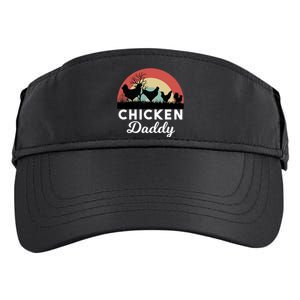 Chicken Daddy With Retro Sunset, Funny Chicken Lover, Farmer Adult Drive Performance Visor