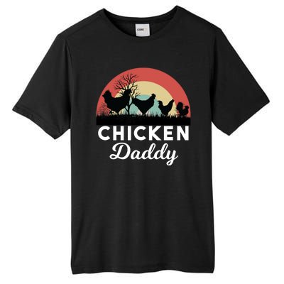 Chicken Daddy With Retro Sunset, Funny Chicken Lover, Farmer Tall Fusion ChromaSoft Performance T-Shirt