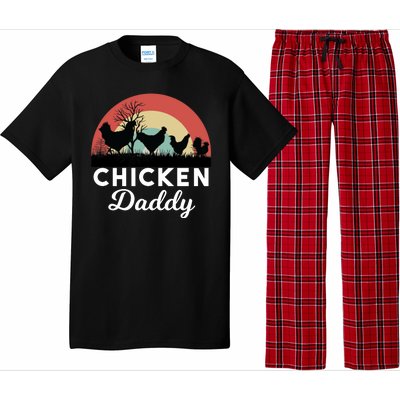 Chicken Daddy With Retro Sunset, Funny Chicken Lover, Farmer Pajama Set