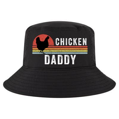 Chicken Daddy With Retro Sunset, Farmer, Funny Chicken Lover Cool Comfort Performance Bucket Hat