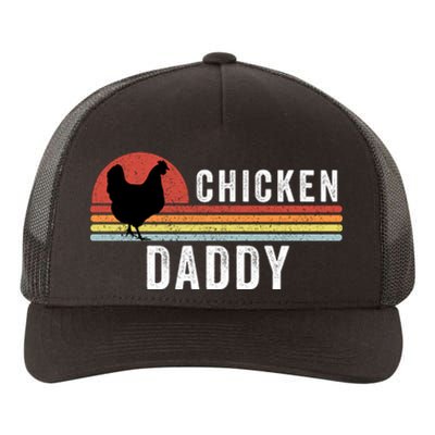 Chicken Daddy With Retro Sunset, Farmer, Funny Chicken Lover Yupoong Adult 5-Panel Trucker Hat