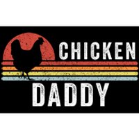 Chicken Daddy With Retro Sunset, Farmer, Funny Chicken Lover Bumper Sticker